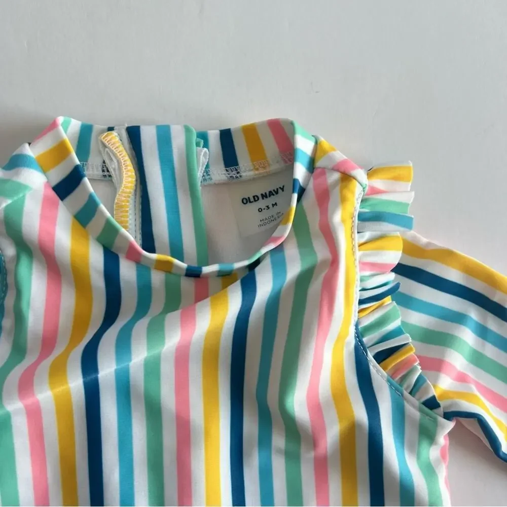 Old Navy Baby Swimsuit Rainbow Stripes